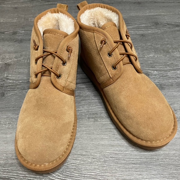 aspen Shoes - Aspen Genuine Suede Lace Up Mini Boot in Chestnut